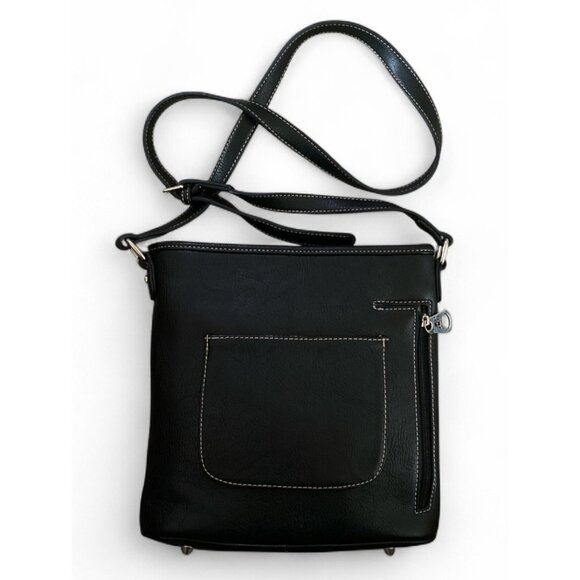 American Bling Conceal Carry Crossbody Bag Medium Black Studs & Rhinestones - Picture 2 of 5